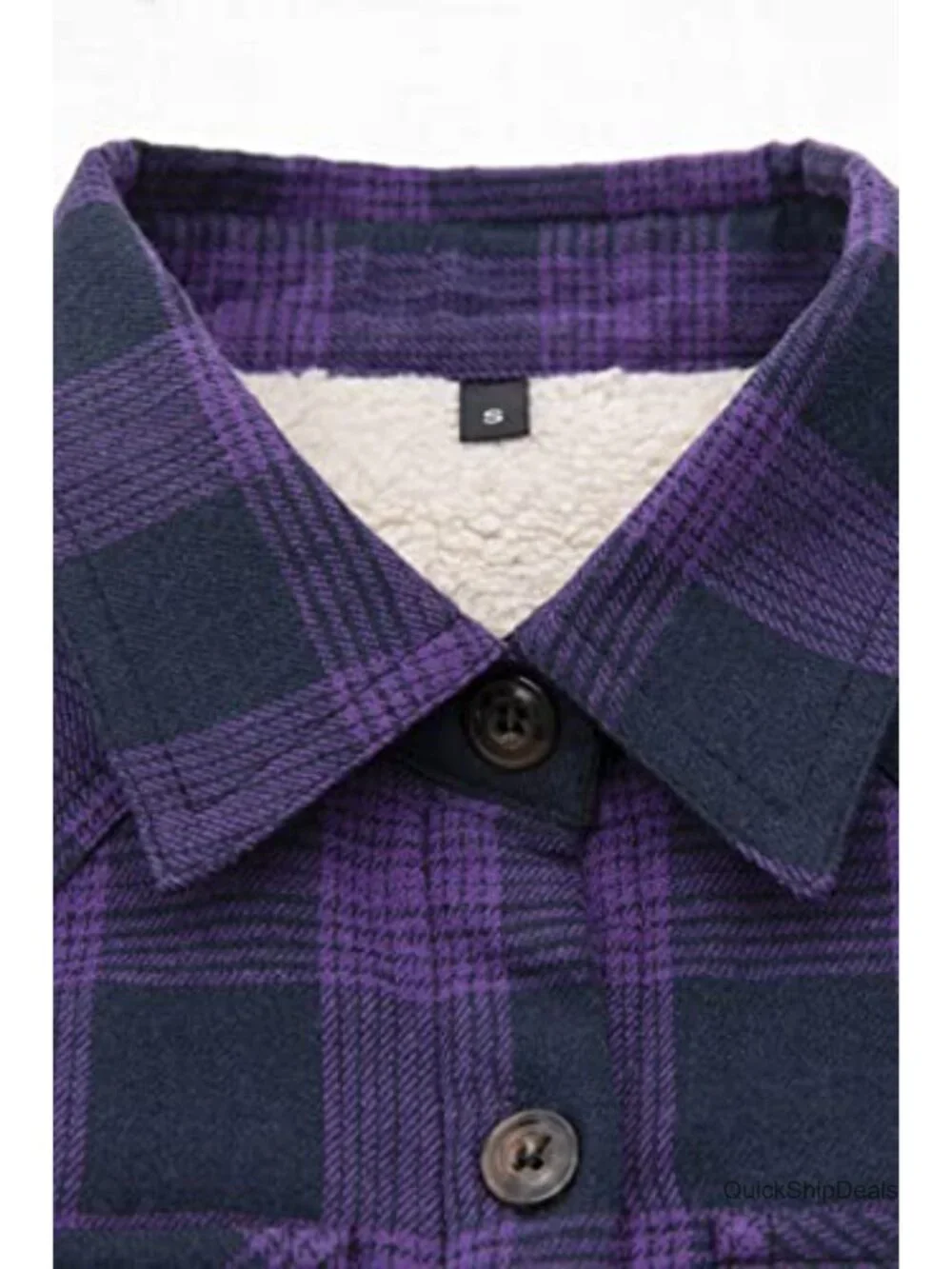 Women's Sherpa Fleece Lined Flannel Shirt Jacket with Pockets